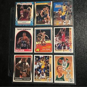 VINTAGE NBA Basketball‎ Sheet of 9 Cards Magic Ewing Robinson Bird Drexler